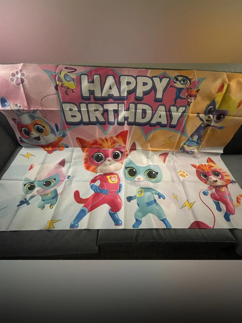 SuperKitties Happy Birthday Backdrop & Tattoos